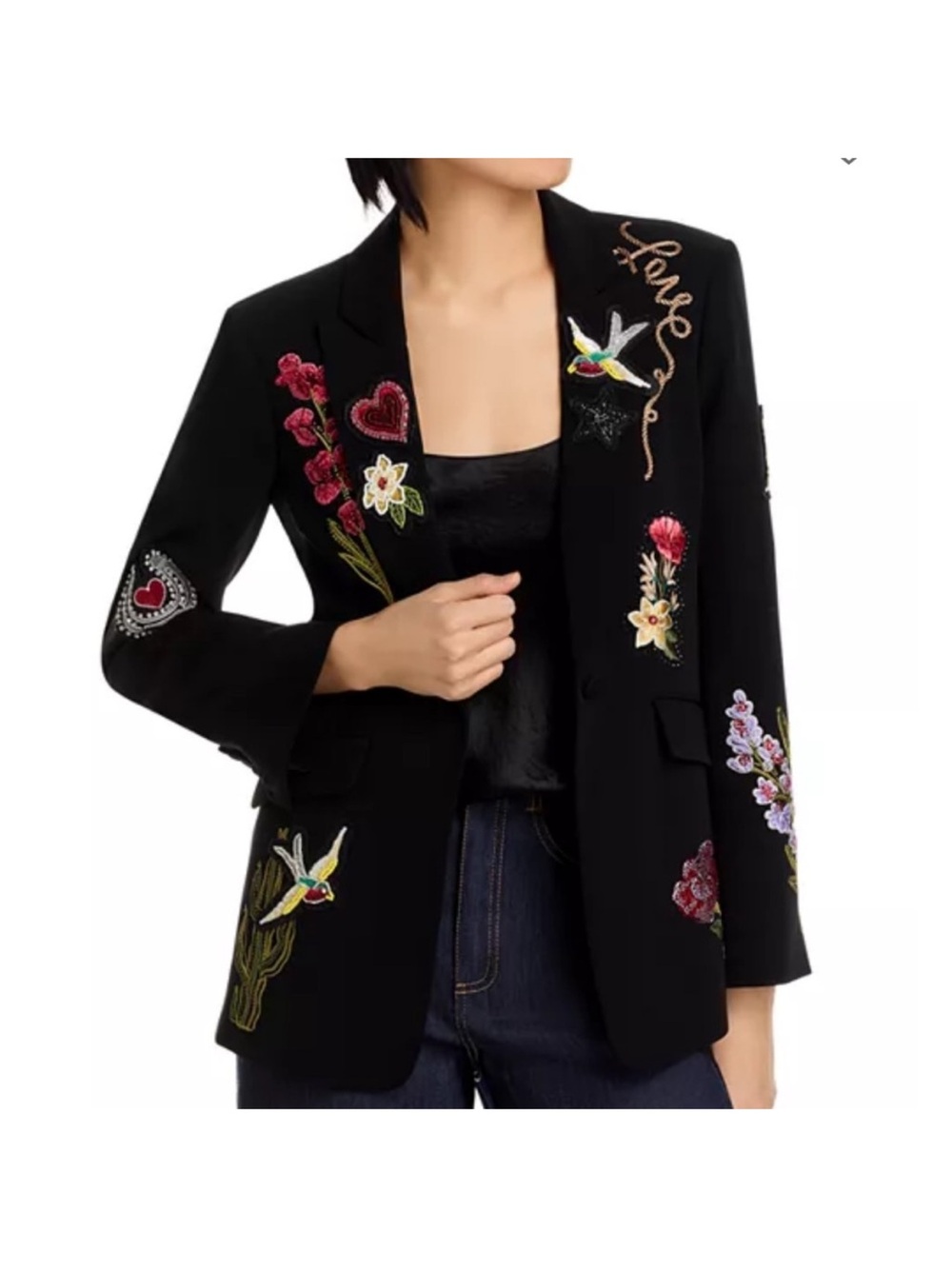 Cing à Sept - NWT Western Amour Black Embroidered
Blazer